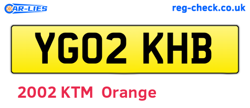 YG02KHB are the vehicle registration plates.