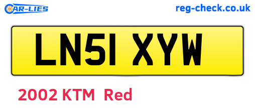 LN51XYW are the vehicle registration plates.