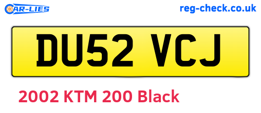 DU52VCJ are the vehicle registration plates.