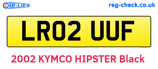 LR02UUF are the vehicle registration plates.