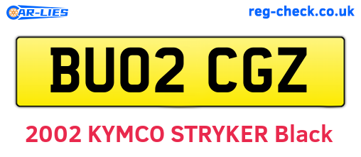 BU02CGZ are the vehicle registration plates.