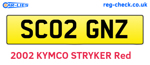 SC02GNZ are the vehicle registration plates.