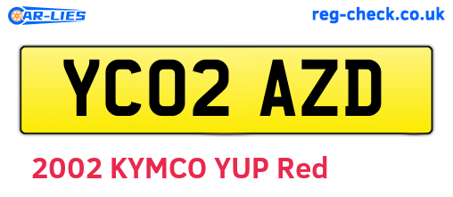 YC02AZD are the vehicle registration plates.