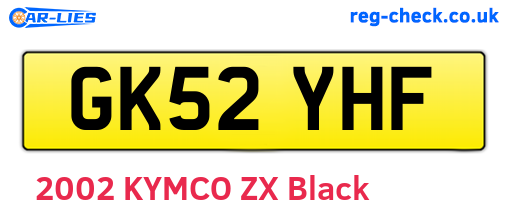 GK52YHF are the vehicle registration plates.