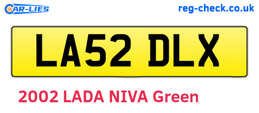 LA52DLX are the vehicle registration plates.