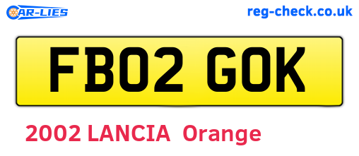 FB02GOK are the vehicle registration plates.