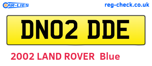 DN02DDE are the vehicle registration plates.