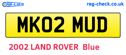 MK02MUD are the vehicle registration plates.