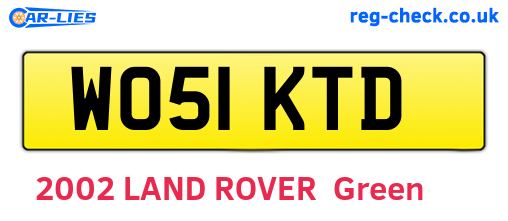 WO51KTD are the vehicle registration plates.