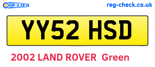 YY52HSD are the vehicle registration plates.