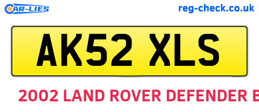 AK52XLS are the vehicle registration plates.
