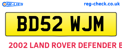 BD52WJM are the vehicle registration plates.