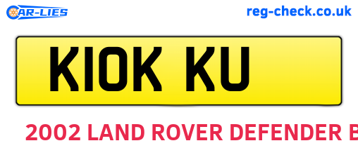 K10KKU are the vehicle registration plates.