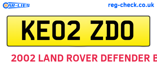 KE02ZDO are the vehicle registration plates.