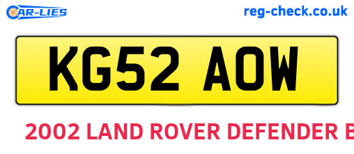 KG52AOW are the vehicle registration plates.