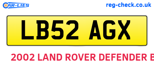 LB52AGX are the vehicle registration plates.