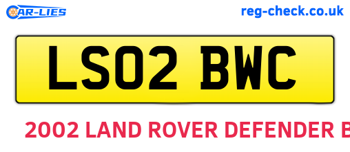 LS02BWC are the vehicle registration plates.