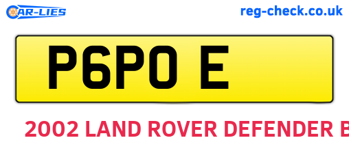 P6POE are the vehicle registration plates.