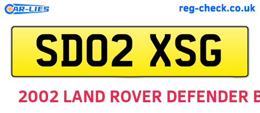 SD02XSG are the vehicle registration plates.