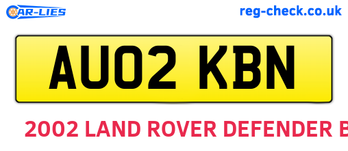 AU02KBN are the vehicle registration plates.