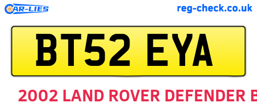 BT52EYA are the vehicle registration plates.