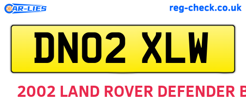 DN02XLW are the vehicle registration plates.