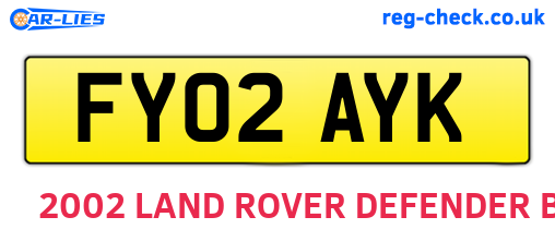 FY02AYK are the vehicle registration plates.