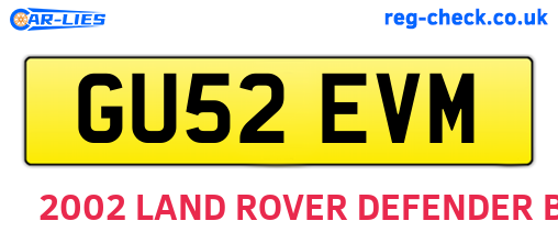 GU52EVM are the vehicle registration plates.