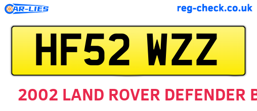 HF52WZZ are the vehicle registration plates.