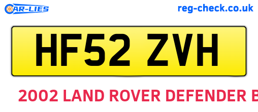 HF52ZVH are the vehicle registration plates.