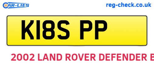 K18SPP are the vehicle registration plates.