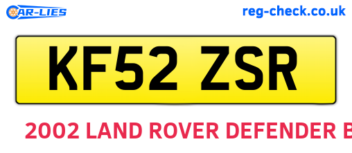 KF52ZSR are the vehicle registration plates.