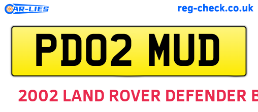 PD02MUD are the vehicle registration plates.
