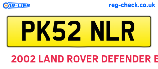PK52NLR are the vehicle registration plates.