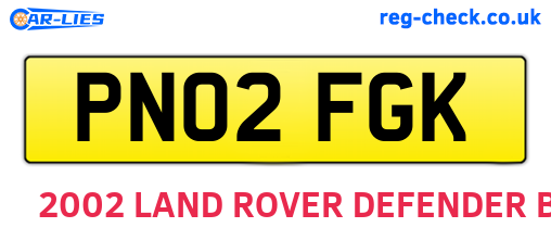 PN02FGK are the vehicle registration plates.