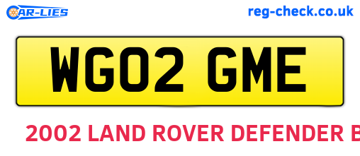 WG02GME are the vehicle registration plates.