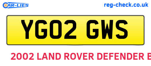 YG02GWS are the vehicle registration plates.
