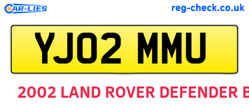 YJ02MMU are the vehicle registration plates.
