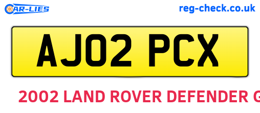 AJ02PCX are the vehicle registration plates.