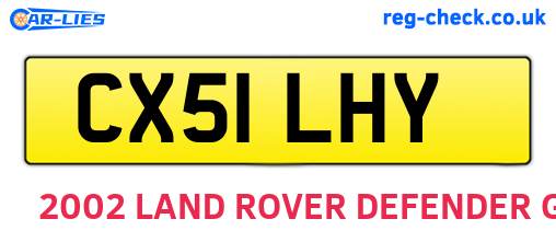 CX51LHY are the vehicle registration plates.