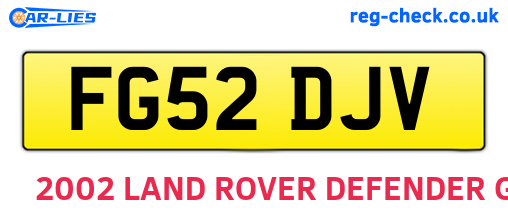 FG52DJV are the vehicle registration plates.