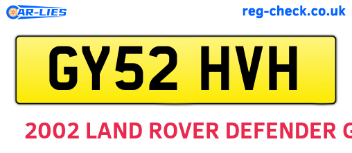 GY52HVH are the vehicle registration plates.