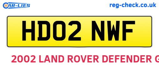 HD02NWF are the vehicle registration plates.