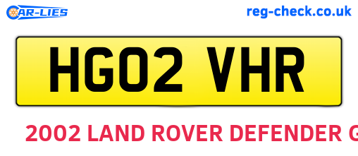 HG02VHR are the vehicle registration plates.