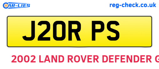 J20RPS are the vehicle registration plates.
