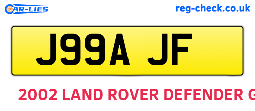 J99AJF are the vehicle registration plates.