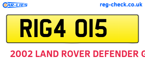RIG4015 are the vehicle registration plates.