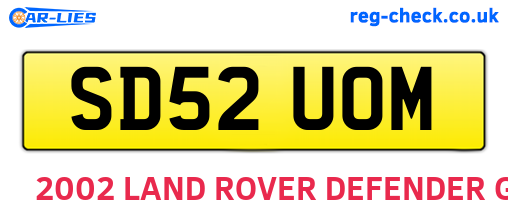 SD52UOM are the vehicle registration plates.