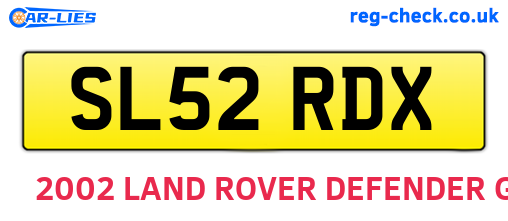 SL52RDX are the vehicle registration plates.