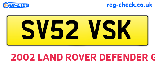 SV52VSK are the vehicle registration plates.